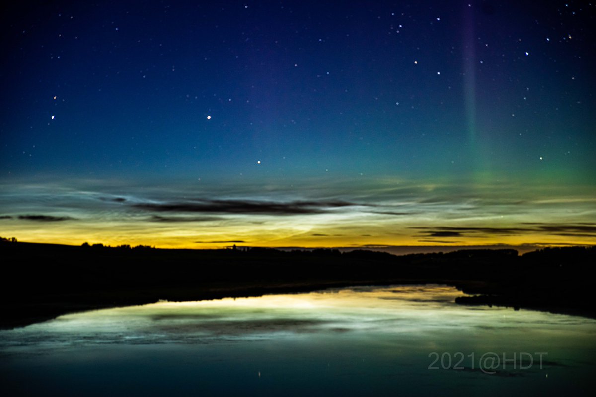 theauroraguy's tweet photo. From the archives this day June 17, 2021

Northwest of Calgary various locations along TWP-274

Noctilucent Clouds the aurora borealis northern lights made an all night appearance Northwest of Calgary, for the entire night.  In the morning the NLC's were 360 degrees filling the entire sky.  The aurora borealis northern lights even made a brief appearance around 0330 MST.