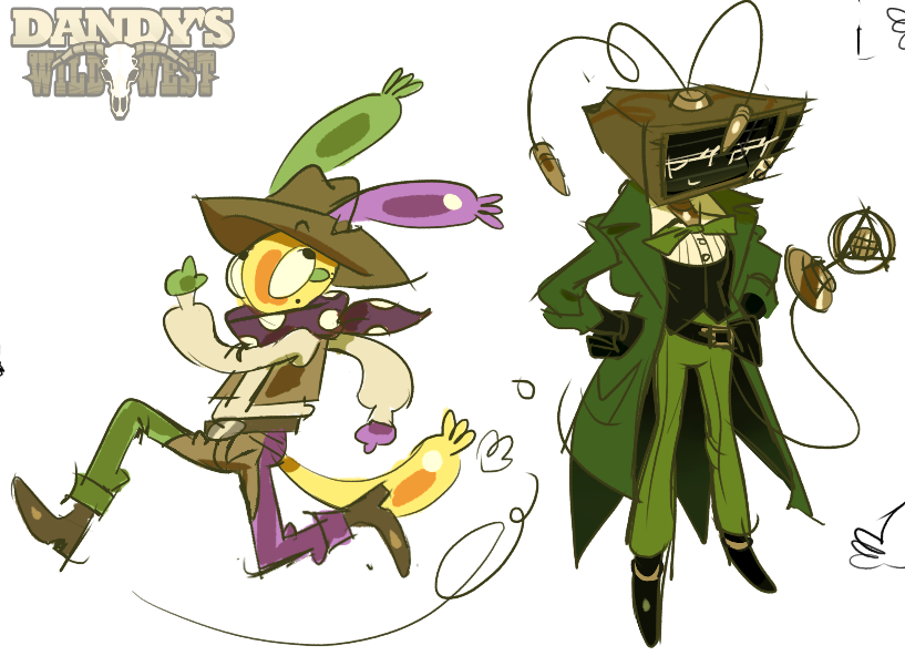 f1nf4ce's tweet photo. thinking about my wild west au from last year #dandysworldau https://t.co/gnuAWamFo0