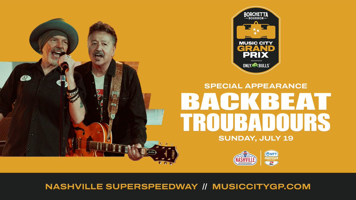 MusicCityGP's tweet photo. Start your engines… and your playlists! 🎧🏁

We’re turning up the volume at the Borchetta Bourbon Music City Grand Prix presented by OnlyBulls with a LIVE performance from our headliner deadmau5 and a special appearance from the Backbeat Troubadours!
🎟️https://t.co/NX0xypoYPQ https://t.co/WPtgWDlmPd