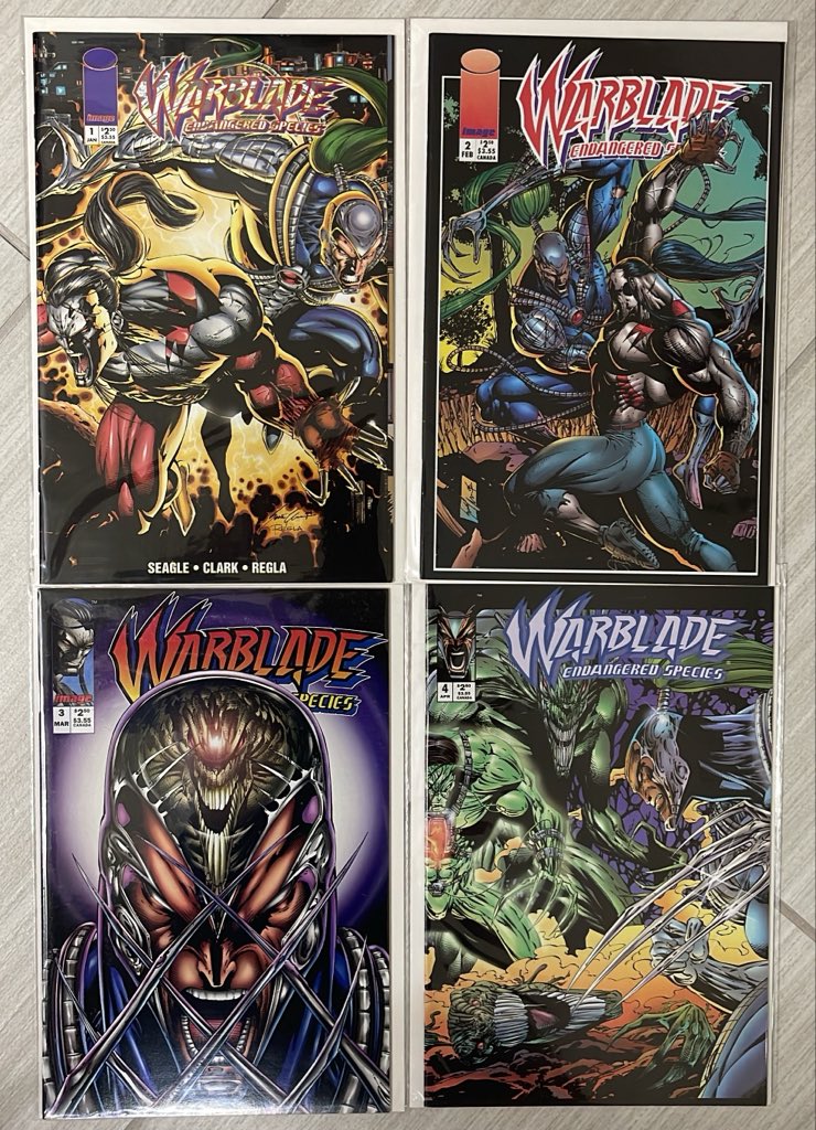 rholmes0520's tweet photo. More #WildstormWednesday with the Warblade Endangered Species four issue mini! More sharp claws than you can shake a stick at by Steve T Seagle, Scott Clark, and Sal Regla… #Wildstorm #Warblade #comics https://t.co/mcPDvRDwnc