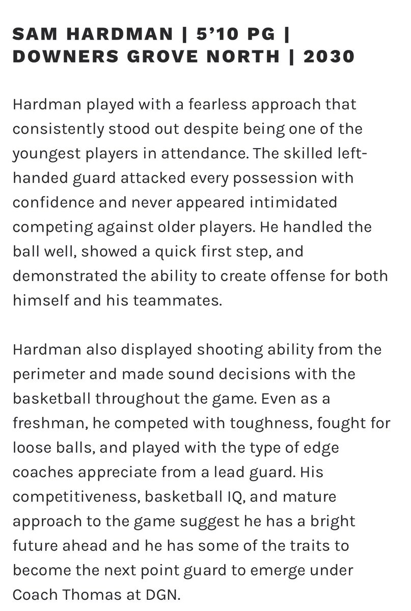 samhardman_23's tweet photo. Thank you for the writeup @ILHoopProspects https://t.co/6tTfD2qE4J