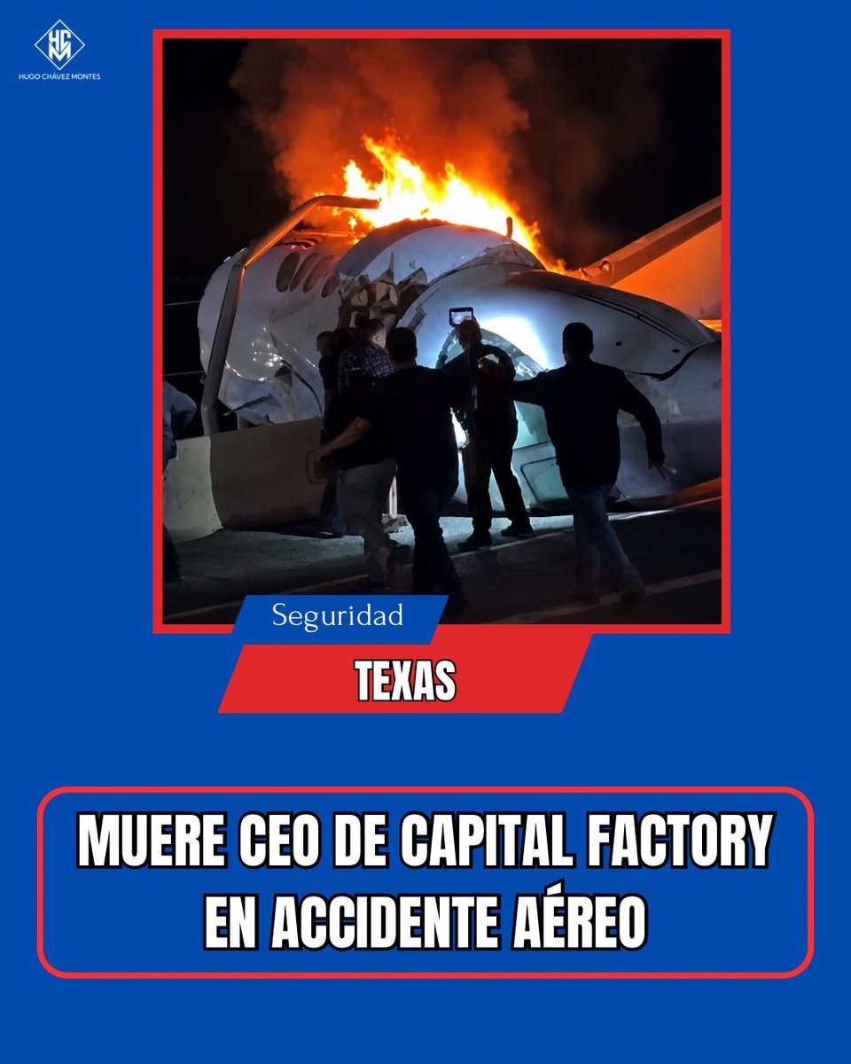 HugoChavezM's tweet photo. 🚨MUERE CEO DE CAPITAL FACTORY EN ACCIDENTE AÉREO🚨

El cofundador y director ejecutivo de Capital Factory, Joshua Baer,  murió la noche del martes tras el desplome de un avión ejecutivo cerca de Laredo, Texas. 

La aeronave reportó fallas mecánicas mientras intentaba aterrizar en el Aeropuerto Internacional de Laredo.

Cinco personas que viajaban en el avión sobrevivieron y fueron hospitalizadas. 

Las autoridades informaron que la aeronave, procedente de San José del Cabo, también impactó un vehículo durante su descenso. 

La NTSB y la FAA ya investigan las causas del accidente.

Videos difundidos desde el lugar muestran a rescatistas y civiles ayudando a sacar a los pasajeros de entre los restos en llamas. 

Además, cinco agentes de la Policía de Laredo fueron hospitalizados tras resultar lesionados durante las labores de rescate.
