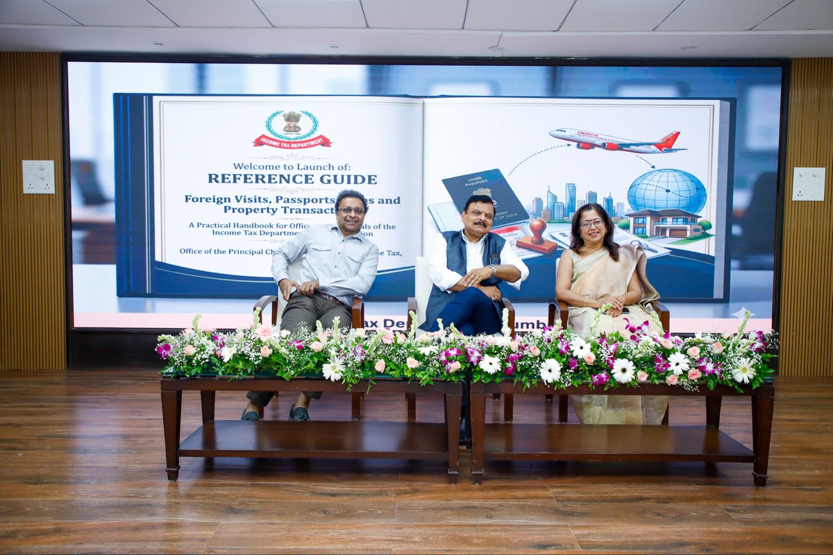 IncomeTaxMum's tweet photo. Shri Alok Kumar, Principal Chief Commissioner of Income Tax, Mumbai, launched the Reference Guide on Foreign Visits, Passports, Visas & Property Transactions on 15.06.2026 at Prabodhan Convention Hall at Aayakar Bhawan, Mumbai. 

The Reference Guide brings together the relevant provisions of the CCS (Conduct) Rules, DoPT instructions, CBDT guidelines and departmental circulars in a single, comprehensive and user-friendly document for officers and officials of the Department. It serves as a ready reference on matters relating to foreign travel permissions, issuance and renewal of passports and visas, as well as permissions and intimations concerning property transactions.

By consolidating dispersed instructions and procedures into a single reference source, it seeks to facilitate informed decision-making and ensure greater procedural compliance across the Department.

@IncomeTaxIndia @nsitharamanoffc @FinMinIndia @officeofPCM @PIB_India @PIBMumbai