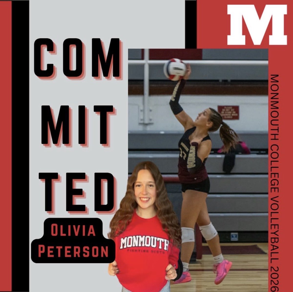 ScotsVball's tweet photo. Welcome to MC Volleyball, Olivia and HAPPY BIRTHDAY!!!! 

Right Side from Morris Community HS and MVP Volleyball Club! 

Why she choose Monmouth: “I chose Monmouth because it felt like home as soon as I stepped on campus!”

#MCVB #FutureScots #Classof2030 https://t.co/gCYP6kyssl