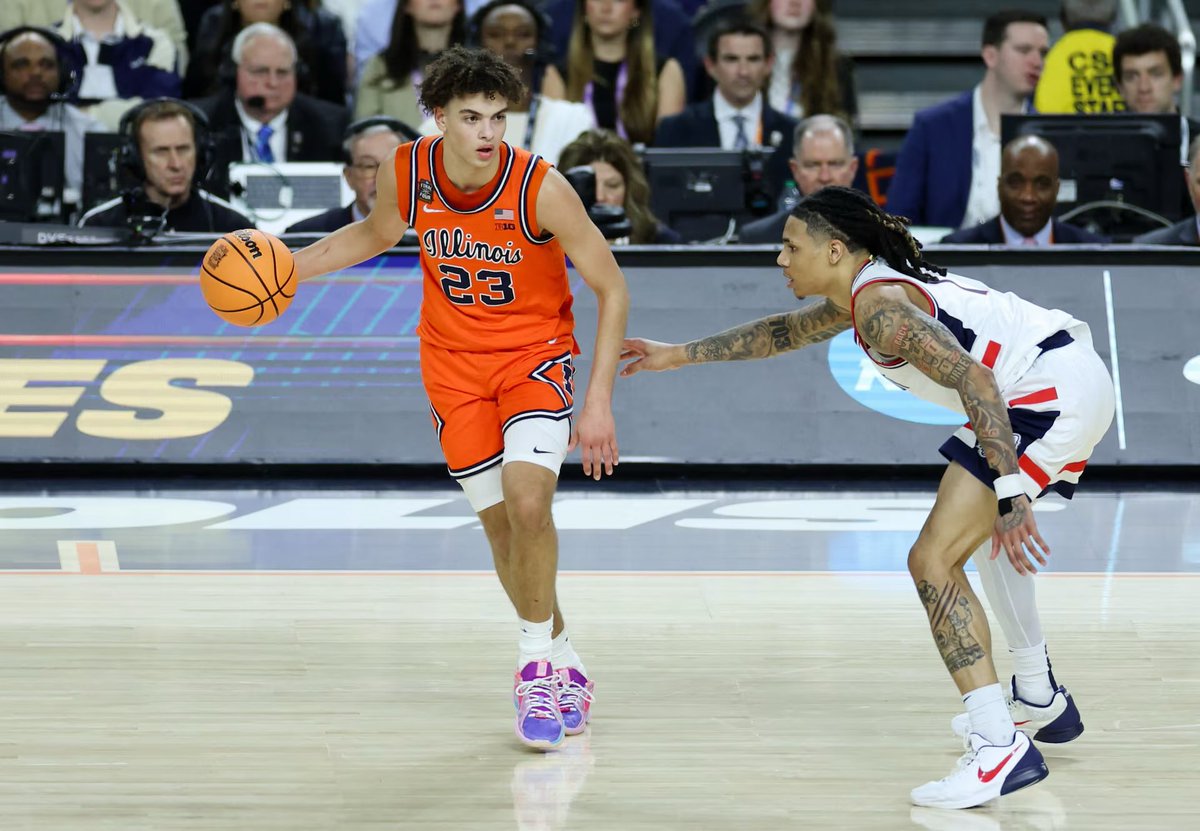 ETrainSports's tweet photo. Six reasons why Keaton Wagler should be *Top 6* on your NBA Draft board:

— He’s a true floor general with the highest basketball IQ of all the guards in his class
— He plays an incredibly well-timed brand of basketball, consistently getting to his spots 
— He’s a 40% three point shooter 
— He’s in the 95th percentile of fouls drawn
— On defense, he knows what his opponents are planning before they do, it’s a matter of learning to use his frame to capitalize off this
— His gifts are reminiscent of Tyrese Haliburton mixed with Austin Reaves