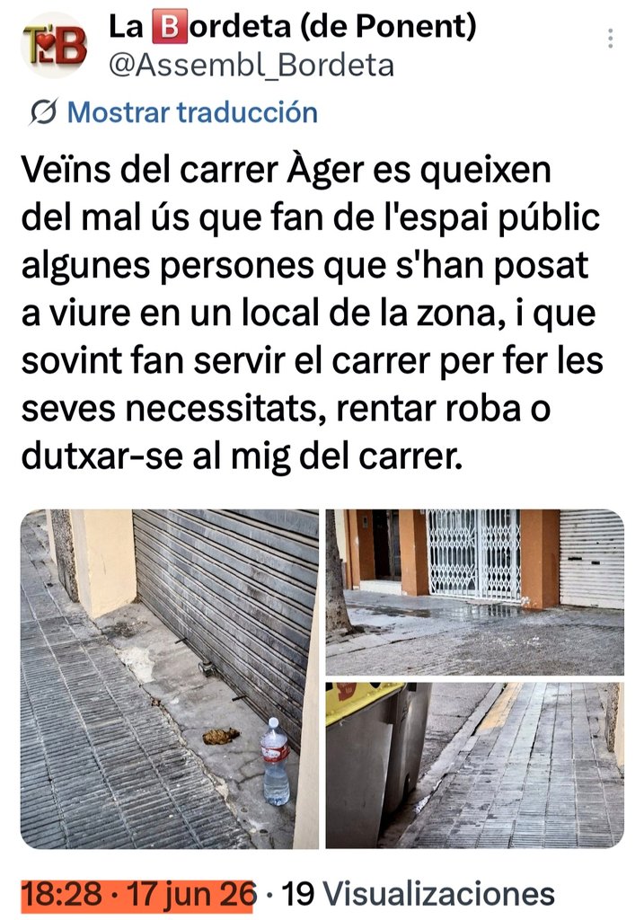 BisLetja's tweet photo. Bones regidor Sr Roberto Pino Céspedes @robertopino_.

Tot bé per la Bordeta?.

A/A alcalde Félix Larrosa i Piqué i Cris moron molina @crismoronmolina. https://t.co/ASCIWaiDyH