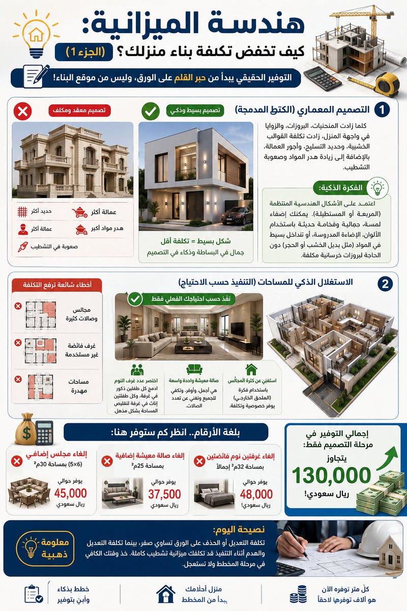 SL77500's tweet photo. اليكم بعض الامور المهمه الذي تقلل من تكلفة بناء منزلك - الجزء الاول ..
وباذن الله تكون سلسله من الملاحظات 

من فضلك 
رتويت.   لايك.   
 متابعتكم تشرفني
  
#التشييد
#المقاولات
#تصميم_منازل
#مراجعة_مخططات_المتابعين
#مراجعة_تصاميم_المتابعين
#بناء_فلل
#تشطيب https://t.co/p2Am1JStdv