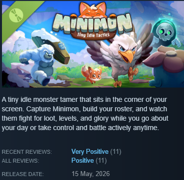 ReignofGaming's tweet photo. We hit 11 positive reviews during #SteamNextFest! Really happy about this one! #indiedev #unity https://t.co/57y6UTi1JS