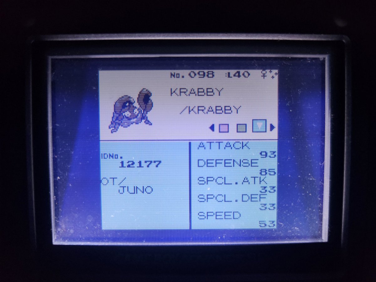 Junofisher58608's tweet photo. Shiny Krabby after 11,692 FE's! Phase 15 for Staryu and the first phase to reach 5-digits #ShinyPokemon #fullodds https://t.co/n8LclGvqzI