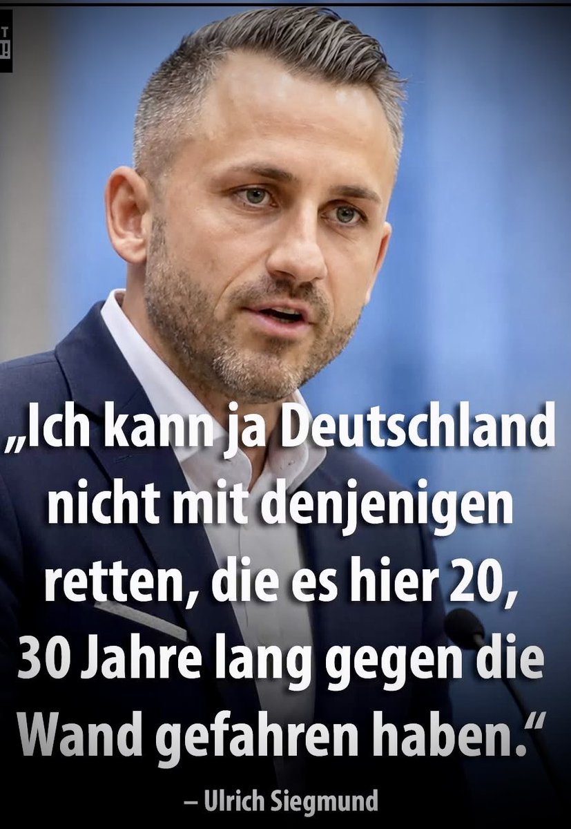MaDeOHV's tweet photo. Ulrich Siegmund spricht hier ganz gelassen aus, was Millionen denken!
Der AfD gehört die Zukunft Deutschlands. https://t.co/wBc893r170