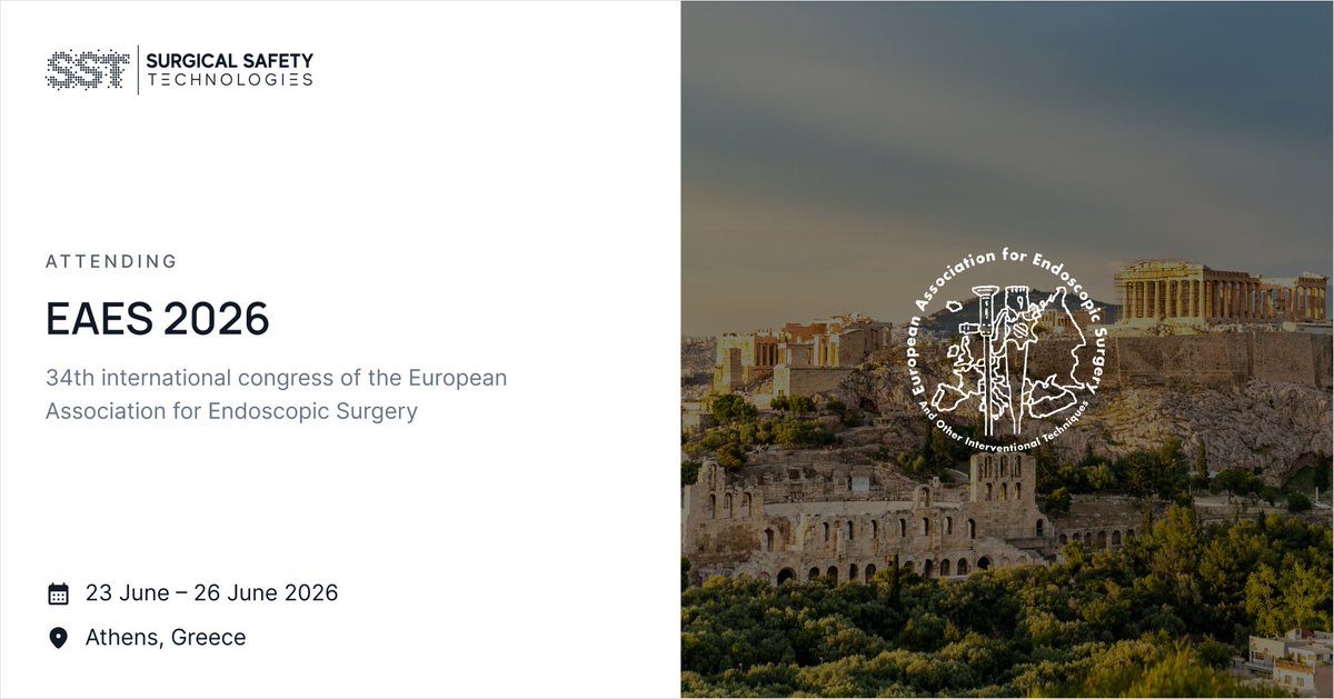aimbient's tweet photo. Our team is heading to the 34th International Congress of @EAES_eu  - European Association for Endoscopic Surgery, taking place June 23-26 in Athens, Greece.
 
@TGrantcharovMD will be speaking on Wednesday, June 24, on “Using AI to Achieve Precision Surgical Care,” joining the conversation on how AI can support more efficient, informed approaches across the surgical care journey.
 
Theresia Fuchs will also be attending, and we’re looking forward to connecting with surgeons, innovators, and healthcare leaders exploring the future of minimally invasive surgery, robotics, AI, and surgical training.
 
If you’re attending EAES 2026, let’s connect!
 
hashtag#EAES2026 hashtag#Innovation hashtag#SurgicalSafety hashtag#AI