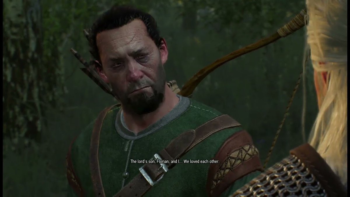 sevenblades's tweet photo. One of the first quests in Witcher 3 is about a gay man. Mislav explained his relationship with Florian and how they got caught. Which led to Florian unfortunately killing himself. The fact some are outraged at CDPR for Pride tells me they don’t play these titles with sincerity. https://t.co/f3h1DxAtJp