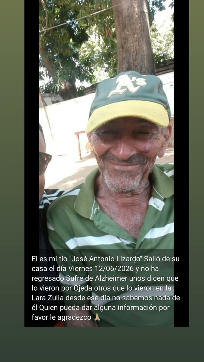 Chinita_S91's tweet photo. Twitter 😭 haz tu magia 🪄 me vio crecer, lo amamos y lo queremos de vuelta. 🥺📲 Estado Zulia. @DGNBEnLinea @bomberosvalmore #JoseAntonioLizardo
#Totoño
#Alzheimer
#Zulia https://t.co/DKN5zAu3iH