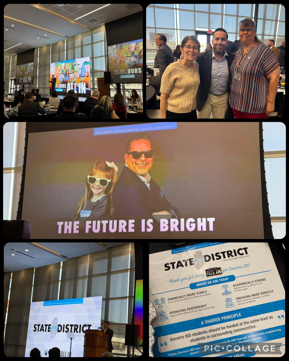 JonFlores_EP's tweet photo. The Future is Bright 😎. Great morning @SocorroISD hearing the latest updates in #TeamSISD. Grateful for Julie and @ESubia_JDS for joining us to represent @JohnDrugan_PK8.  Blessed to be part of the best district in the nation! @jim_vasquez20 @SISD_ES @SISD_PR https://t.co/JnuSnqMC04