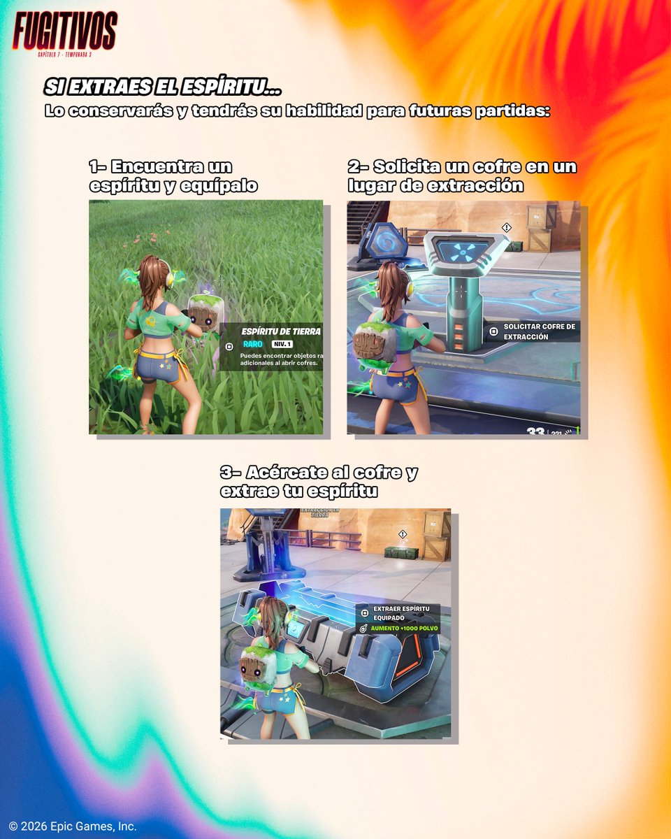 Fortnite_ES's tweet photo. ¡Todo lo que necesitas saber de los espíritus en Fortnite!
🔎Encuéntralos.
🚩Extráelos.
🛡️Protégelos.
O alguien más lo hará 👀 https://t.co/A2qwUGptNX