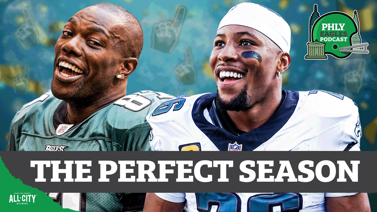 PHLY_Eagles's tweet photo. Now live: Building a team of the 22 best individual Eagles seasons since 2000, with @BrandonGowton and @Bo_Wulf. You know 2024 Saquon Barkley and 2004 TO will be on the list. Which QB season are you taking? 

https://t.co/0C7FkWCi2Z https://t.co/5XI4AlMgYo