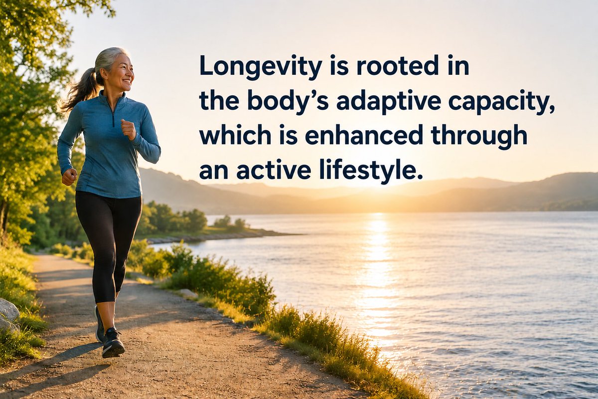 scmov's tweet photo. Longevity is rooted in the body’s adaptive capacity, which is enhanced through an active lifestyle. #physicalActivity #longevity #healthy_ageing #adaptation #exercise https://t.co/neZa7arWB3