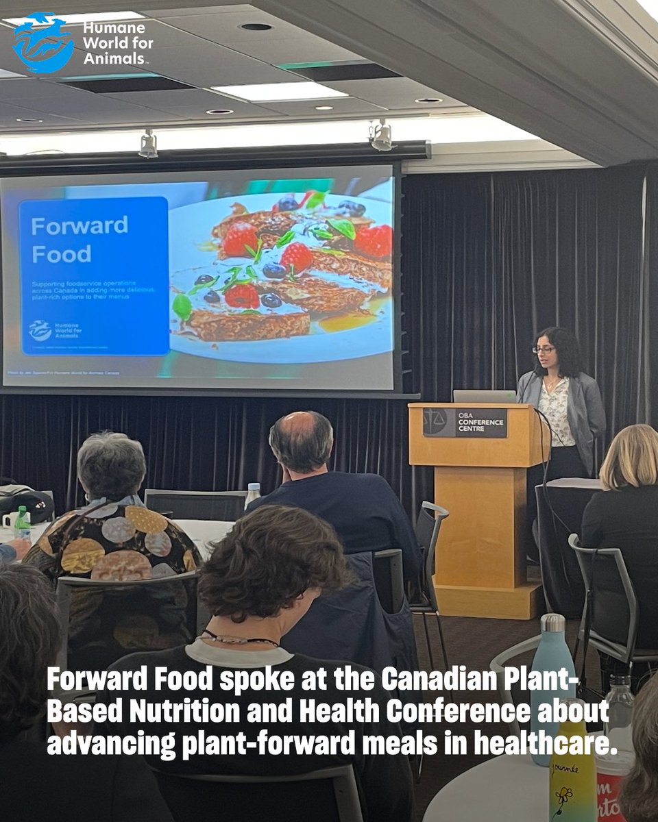 humaneworldcafr's tweet photo. Notre directrice du programme Forward Food, Riana, a présenté lors de la Conférence annuelle canadienne sur la nutrition et la santé à base de plantes, tenue à Toronto ce week-end. 

Merci à Plant-Based Canada pour l’organisation d’un autre événement fantastique ! 💚 https://t.co/4HIjzgBrov