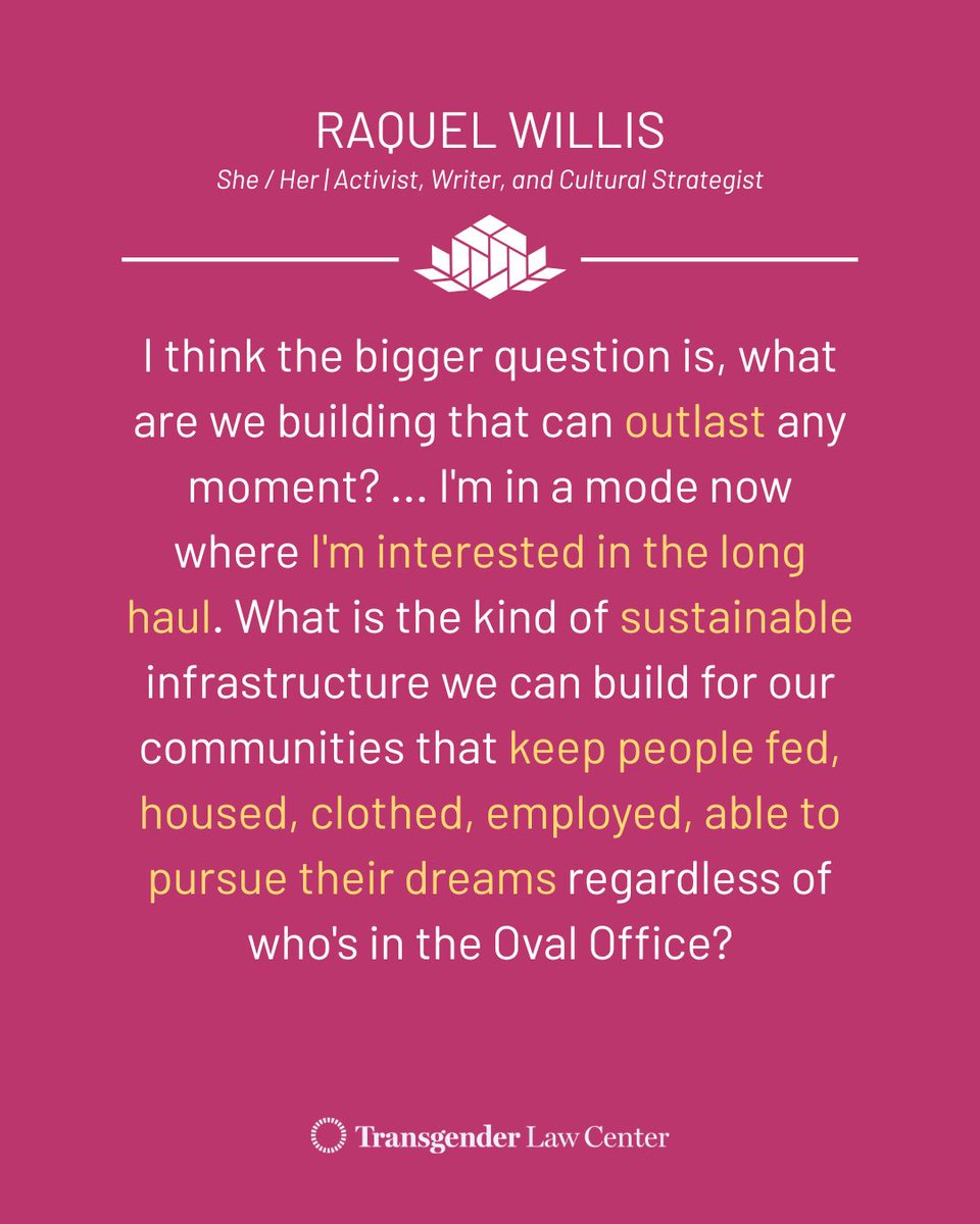 TransLawCenter's tweet photo. We are in this for the long haul. Not just for gender justice, but for all forms of justice. Collective liberation means that we all have the resources we need to thrive. That includes housing, fair employment, healthcare, and a dedication to autonomy and agency. https://t.co/YSUSz21QcS