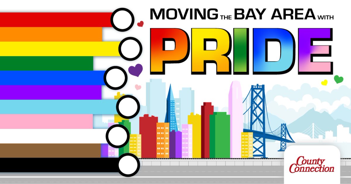 cccta's tweet photo. 🏳️‍🌈 We're helping move the Bay with Pride! County Connection is joining transit agencies across the region to celebrate the connections, community, and inclusivity that public transit makes possible. Watch for Bay Area transit agencies marching together at the San Francisco Pride Parade! 🚌🌈