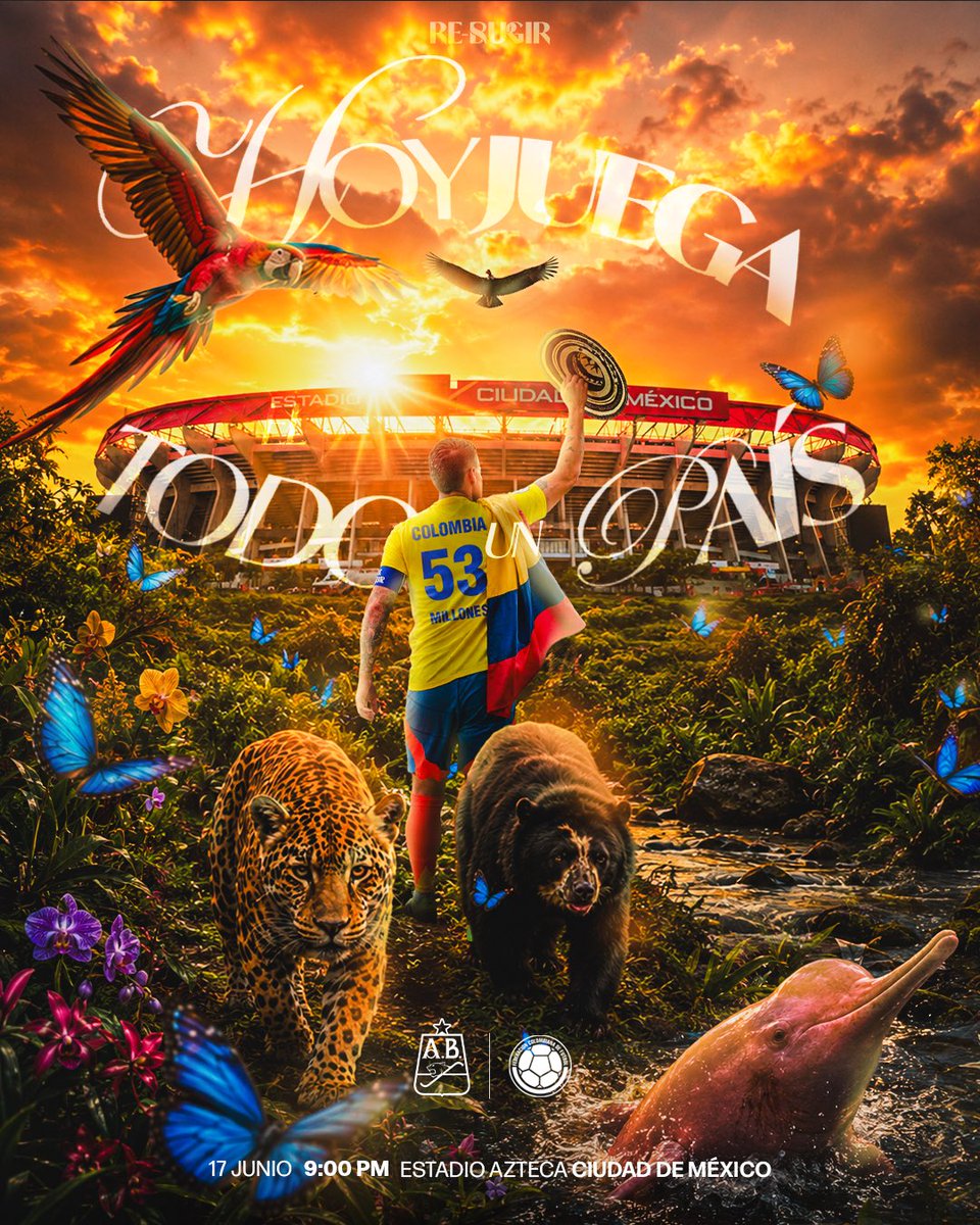 ABucaramanga's tweet photo. Desde la selva hasta las montañas, desde el río hasta las tribunas, un país entero se une detrás de una misma ilusión.🇨🇴⚽️

𝐻𝑜𝑦 𝑗𝑢𝑒𝑔𝑎𝑛 𝑛𝑢𝑒𝑠𝑡𝑟𝑜𝑠 𝑠𝑢𝑒𝑛̃𝑜𝑠.
𝐻𝑜𝑦 𝑗𝑢𝑒𝑔𝑎 𝑛𝑢𝑒𝑠𝑡𝑟𝑎 𝑏𝑎𝑛𝑑𝑒𝑟𝑎.
𝐻𝑜𝑦 𝑗𝑢𝑒𝑔𝑎 𝐶𝑜𝑙𝑜𝑚𝑏𝑖𝑎. https://t.co/chvmHDfmzB
