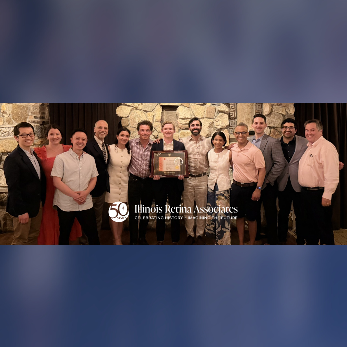 IllinoisRetina's tweet photo. We are proud to celebrate Kevin Elwood, MD’s graduation from the Illinois Retina Associates Fellowship Program. His dedication to excellence, compassion for patients, and commitment to advancing retinal care have made him an outstanding fellow and valued member of our team. https://t.co/oxvMppSLif