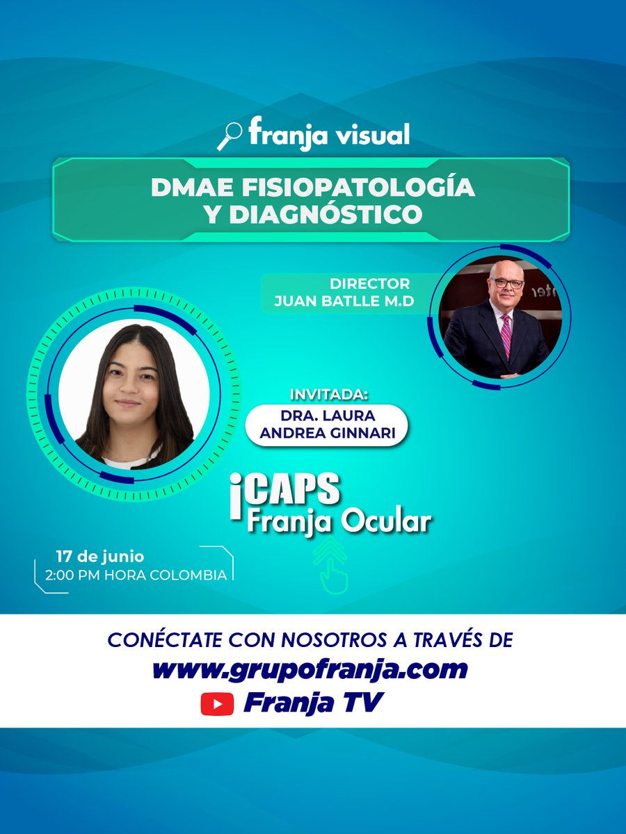 FranjaVisual's tweet photo. #Webinar La Dra. Laura Andrea Ginnari abordará los mecanismos que intervienen en esta patología, sus manifestaciones clínicas y los criterios diagnósticos.
Únete con #iCaps a las 02:00 p.m. (Hora Col)
🔴 En vivo: YouTube TVFranja
🔁 Retransmisión: 7:00 p.m por linkedin. https://t.co/bMsPn5uhkp