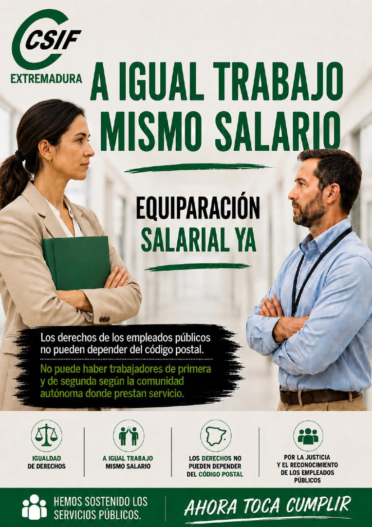 CSIFExtremadura's tweet photo. #PropuestasCSIF
CSIF exige que en los próximos presupuestos regionales se incluyan las partidas necesarias para la equiparación salarial en todos los sectores de la administración regional: "Los derechos de los empleados públicos no pueden depender del código postal".
#CSIF+EsMás https://t.co/yexxlu8TCn