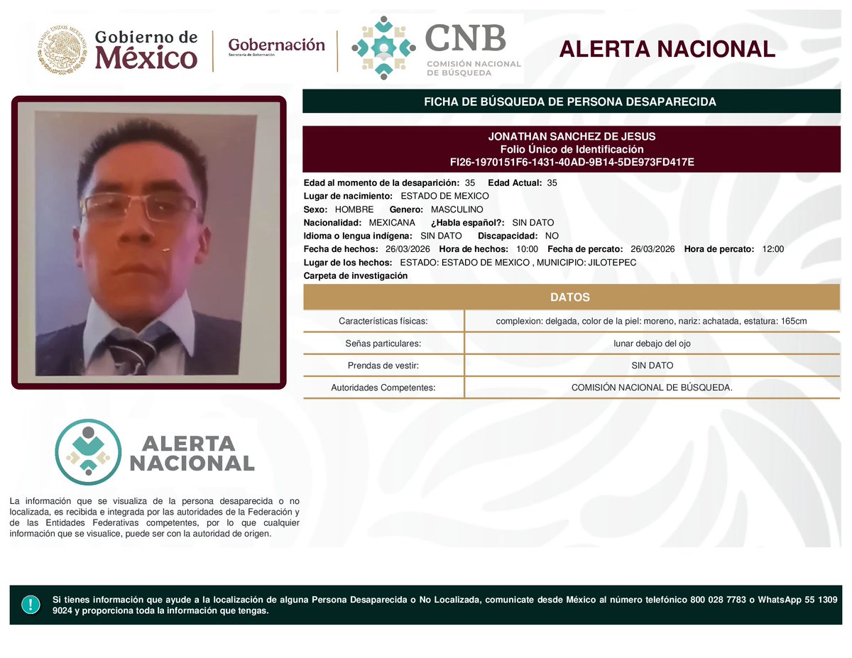Comisión Nal. de Búsqueda Mx tweet media