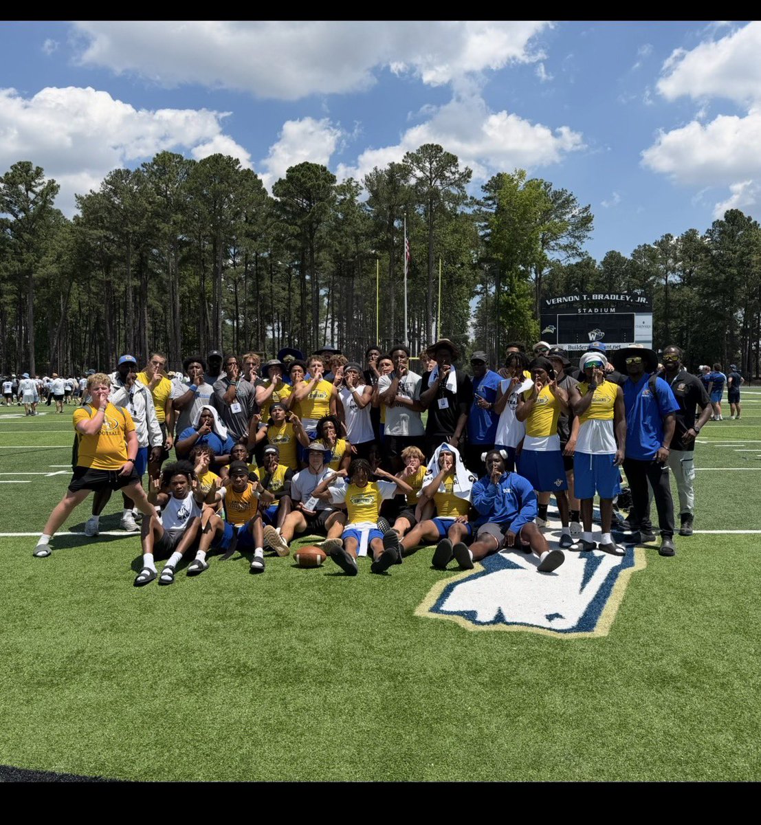 TheGMHSFootball's tweet photo. Big shoutout to our guys for an outstanding performance at the FCA Football Camp! Your hard work and dedication paid off in a big way as you competed against talented athletes and brought home the championship trophy.  💙💛🏈 #committedtotheprocess https://t.co/xhPJzn8rzY