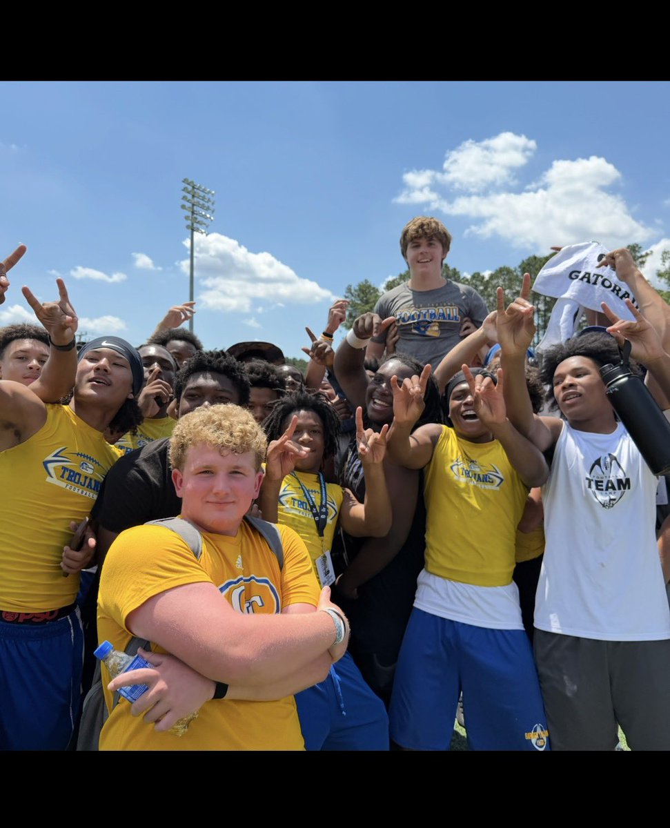 TheGMHSFootball's tweet photo. Big shoutout to our guys for an outstanding performance at the FCA Football Camp! Your hard work and dedication paid off in a big way as you competed against talented athletes and brought home the championship trophy.  💙💛🏈 #committedtotheprocess https://t.co/xhPJzn8rzY