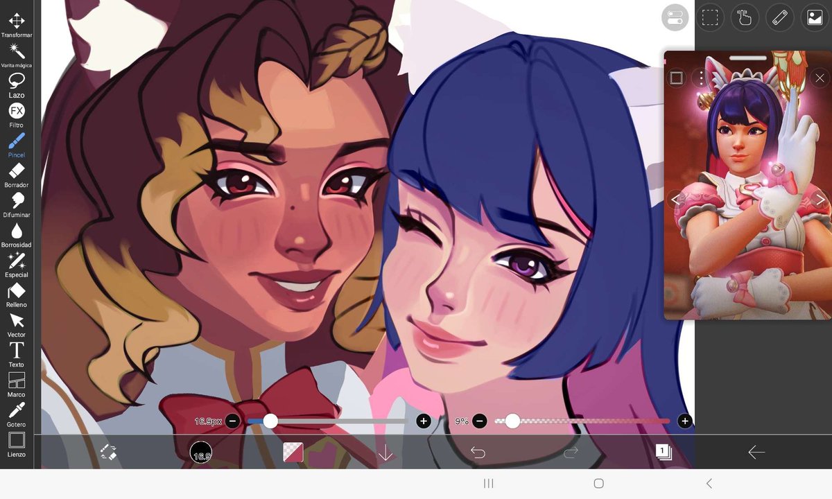 kujutaro's tweet photo. nyan cafe sierra and kiri wip 🤍 #overwatch #sierra #kiriko https://t.co/v7ZI23N7sz