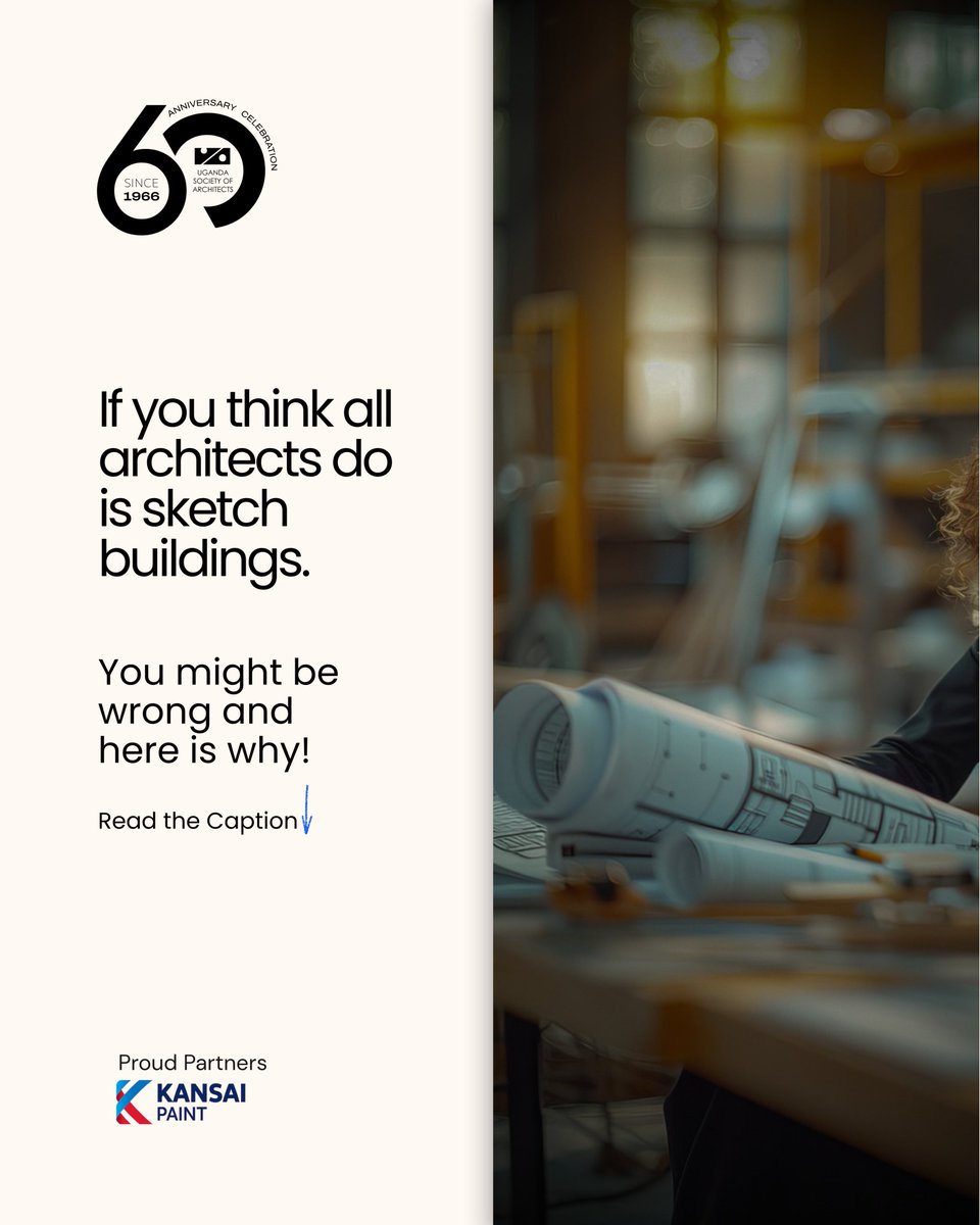 UgArchSociety's tweet photo. Think architects just sketch buildings? You might be wrong and here is why! 🧵👇

An architect is the ultimate bridge between your imagination and reality. When you say, “I want to build,” they help you think through crucial details you might completely miss.

#UgArchSociety https://t.co/EYGNFRugWB