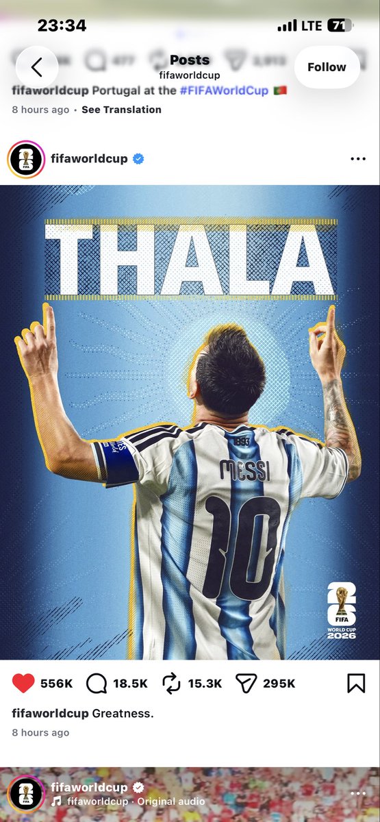 LokeshP46's tweet photo. FIFA admin is definitely an MS Dhoni fan! Thala for a reason goes global. 🤯🔥

#Ms_Dhoni👑 #Thala_for_a_reason #fifa #messi https://t.co/PBqfjz6VuG