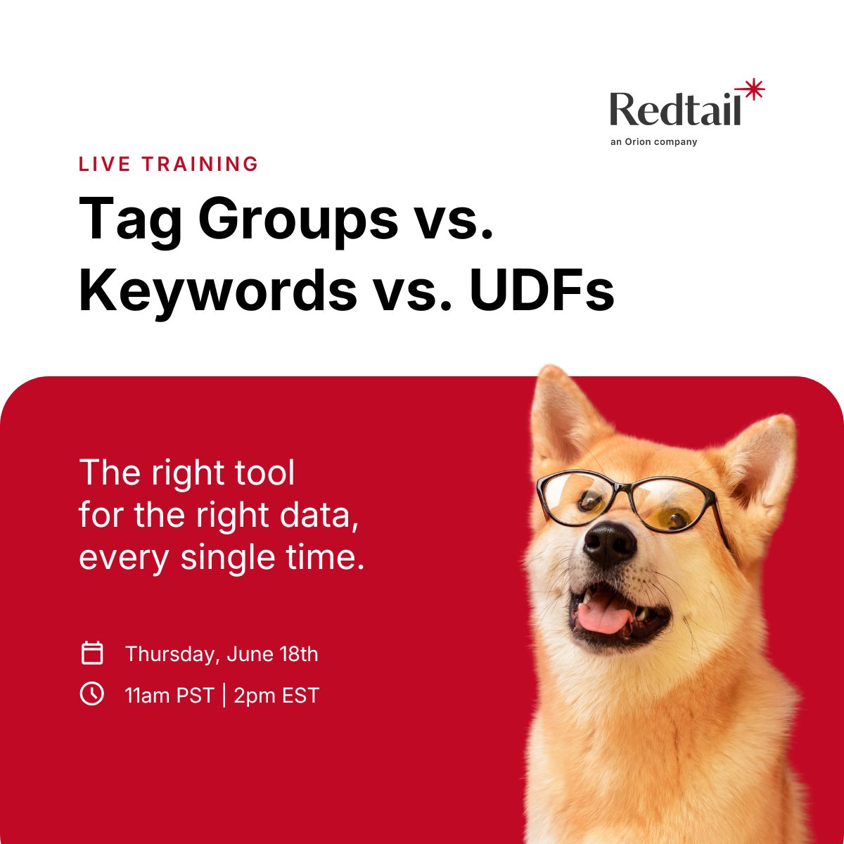 RedtailCRM's tweet photo. Tag Groups, Keywords, UDFs -- what's the difference and when do you use them? 🤔 We're ending the debate once and for all tomorrow at 1pm CT. Come get clarity and start organizing smarter. Grab your seat! 👉 https://t.co/etx8bWRMWa https://t.co/BNUrX68MVP