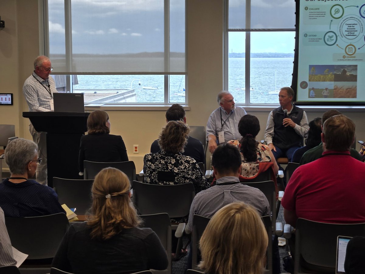 FTGUpProject's tweet photo. At the Strengthening Agricultural Systems (SAS) Project Directors’ Conference in Madison, Wisconsin, @FTGUpProject farmer Fred Yoder joined Beaver Yoder of Florida for a panel discussion on farmer-led research, moderated by Ernie Shea of @SfL_news_  #FarmerLed https://t.co/sq0gzbumiH