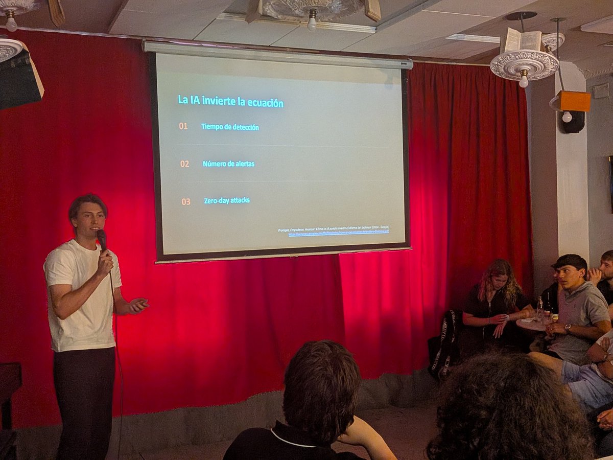 sergiocofe's tweet photo. Segunda charla con Ángel en @hackandbeers Gijón Vol5.

Es imposible parar la IA de los atacantes sin nuestros paradigmas y usar también IA para ayudarnos https://t.co/g9t16CqUhk