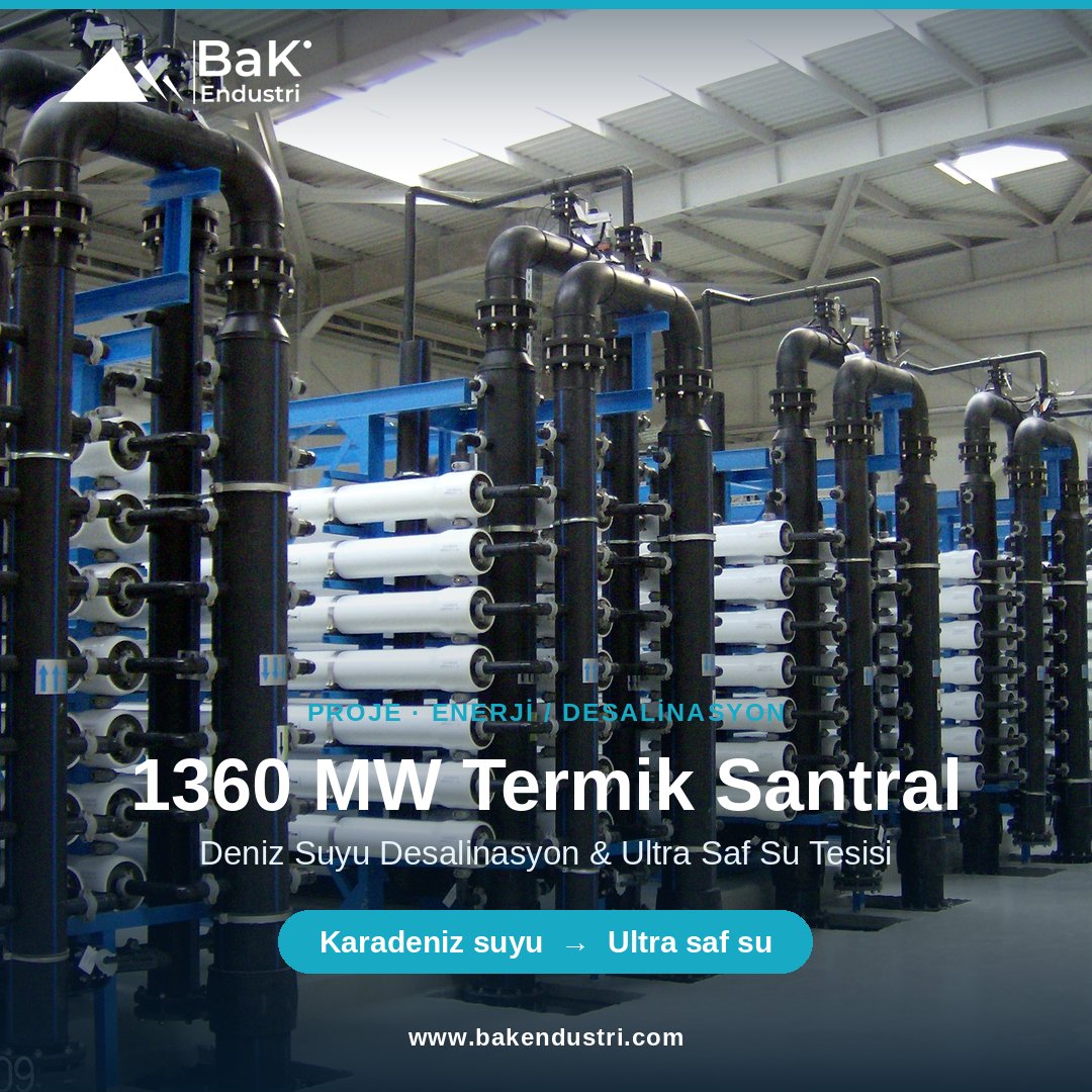 bakendustri's tweet photo. Su arıtmada anahtar teslim mühendislik: desalinasyon, ultra saf su, içme suyu, atıksu ve proses suyu. 2009'dan bu yana 5 ülke, 3 kıtada; termik santralden rafineriye, belediyeden fabrikaya. 💧 https://t.co/XCdgZ0ZUSZ #suarıtma #desalinasyon #BaKEndüstri https://t.co/jSjp0gPI9y