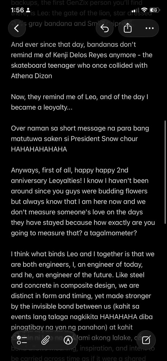 jMez08's tweet photo. @leoyaltyofc @GenZix_LEO @GenZixOfficial Hi po!! HAHAHAHA may braincells pako nung una pero nung bandang huli na gusto ko na lang mag I love you Leo!! HAHAHAHA 🤣

Tagging @ultleos kung nasaan man siya ngayon! 🥺❤️✨

I LOVE YOU LEOOO happy 2nd leoyalties! ⭐️

HAPPY 2ND LEONNIVERSARY
#TwoLeoyalToQuit #GenZix #GenZixLEO https://t.co/syh7jeTmxQ