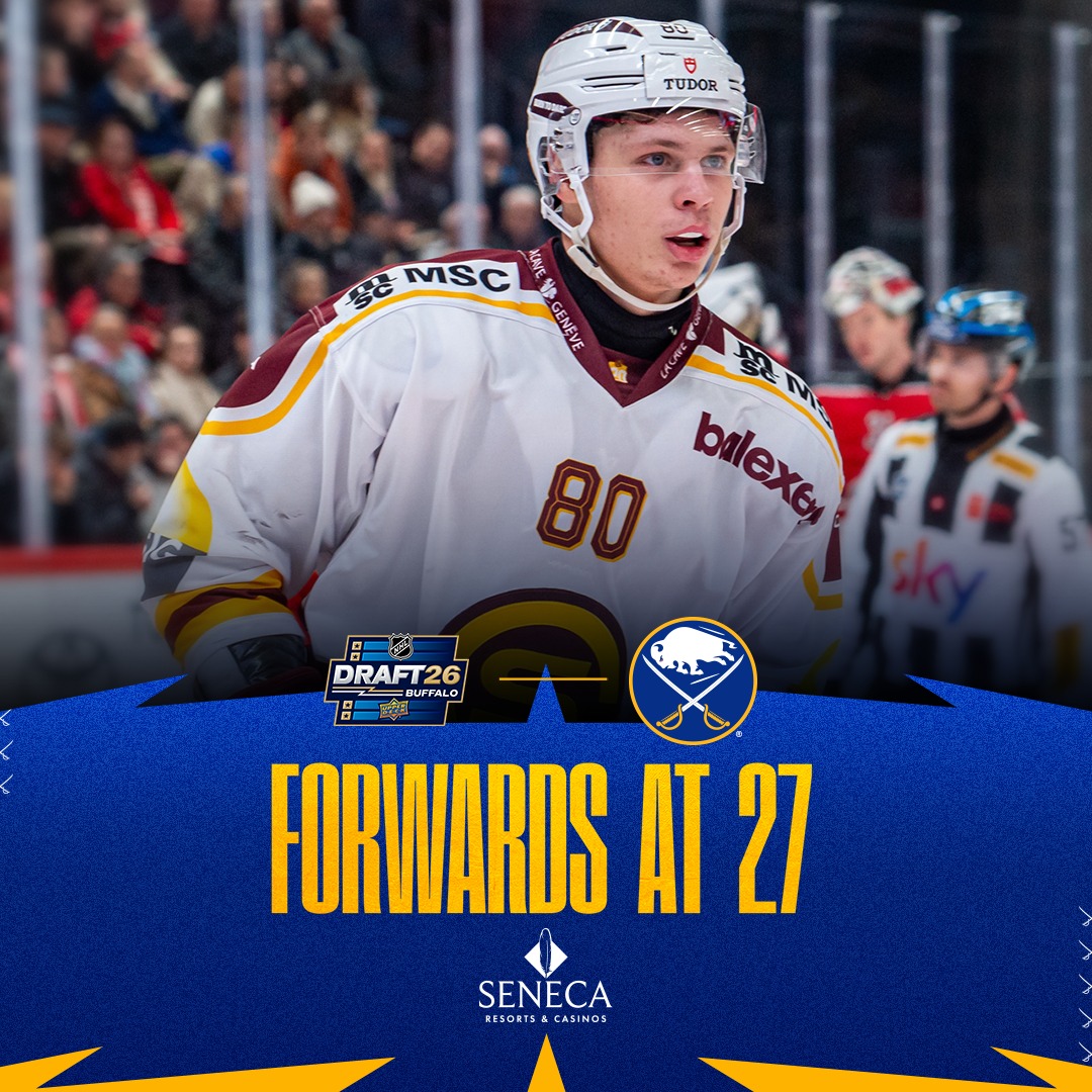 BuffaloSabres's tweet photo. The NHL Draft gets underway next week, and we're previewing potential forwards who could be available at pick 27. 

Read more → https://t.co/LtdXvetPnw

#LetsGoBuffalo | @SenecaBuffalo