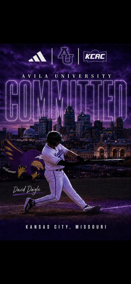 david_daigle_1's tweet photo. First and foremost, I want to thank God for blessing me with this opportunity. I want to thank my family, coaches, teammates, and everyone who has supported me throughout this journey. I’m excited to announce that I’ll be continuing my academic and baseball career at Avila University. @AvilaBaseball @_JPatterson15 @kcacsports