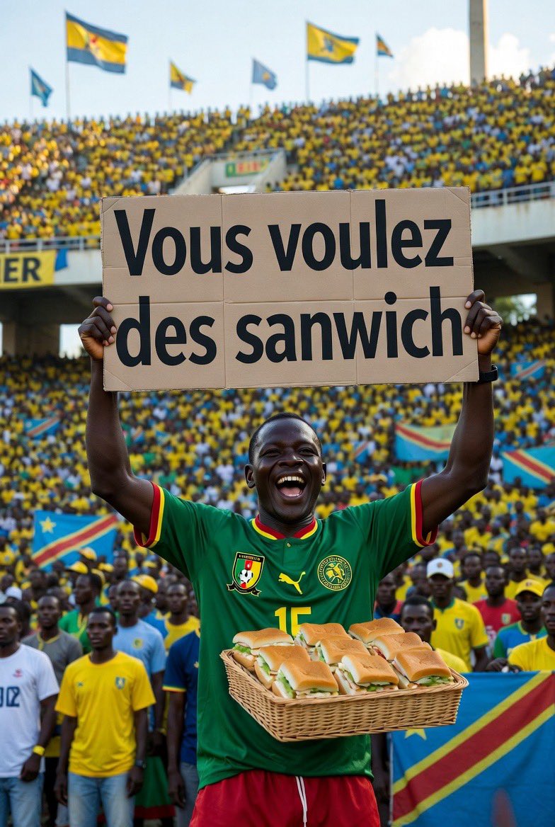 lani_off's tweet photo. Les camerounais qui vendent des sandwiches à la mi-temps du le match #PORRDC https://t.co/4ZJ1cWLM0F