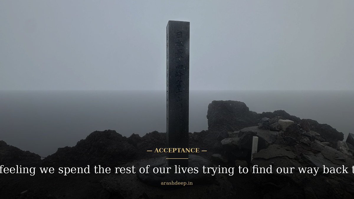HighAltitudeDoc's tweet photo. 5/ Acceptance isn’t arriving. It’s a marker stone alone in the fog — and knowing some feelings you spend your whole life finding your way back to.

Full piece: https://t.co/GHS45ufL9L https://t.co/EOj5MuStCE