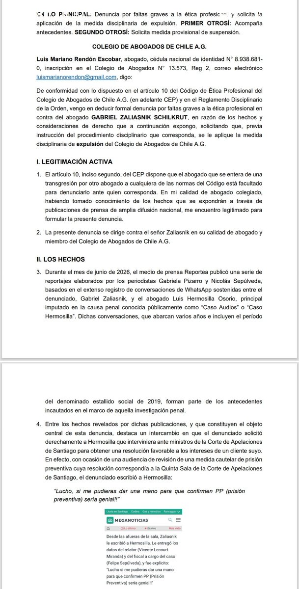 lmrendon's tweet photo. Me acaba de llegar la notificación formal de @ChileColegio respecto de mi denuncia contra @gzaliasnik. Invito a otros colegas, como al incrédulo @mdaza_abogado, a sumarse, para limpiar de mafias corruptoras la profesión @Freddy_Stock @S_Schwartzmann https://t.co/sgOZhEAuuV