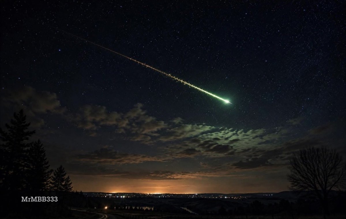 MrMBB333's tweet photo. THAT MASSIVE GREEN FIREBALL WAS EVEN BIGGER THAN FIRST THOUGHT

New data shows the fireball seen across multiple states traveled nearly 300 miles through Earth’s atmosphere and was reported by more than 500 witnesses.

What makes this harder to ignore is that it joins a growing list of highly visible fireballs being reported across the country in 2026.

👇

Have you noticed there seem to be more fireballs lately?

#MrMBB333 #Fireball #Meteor