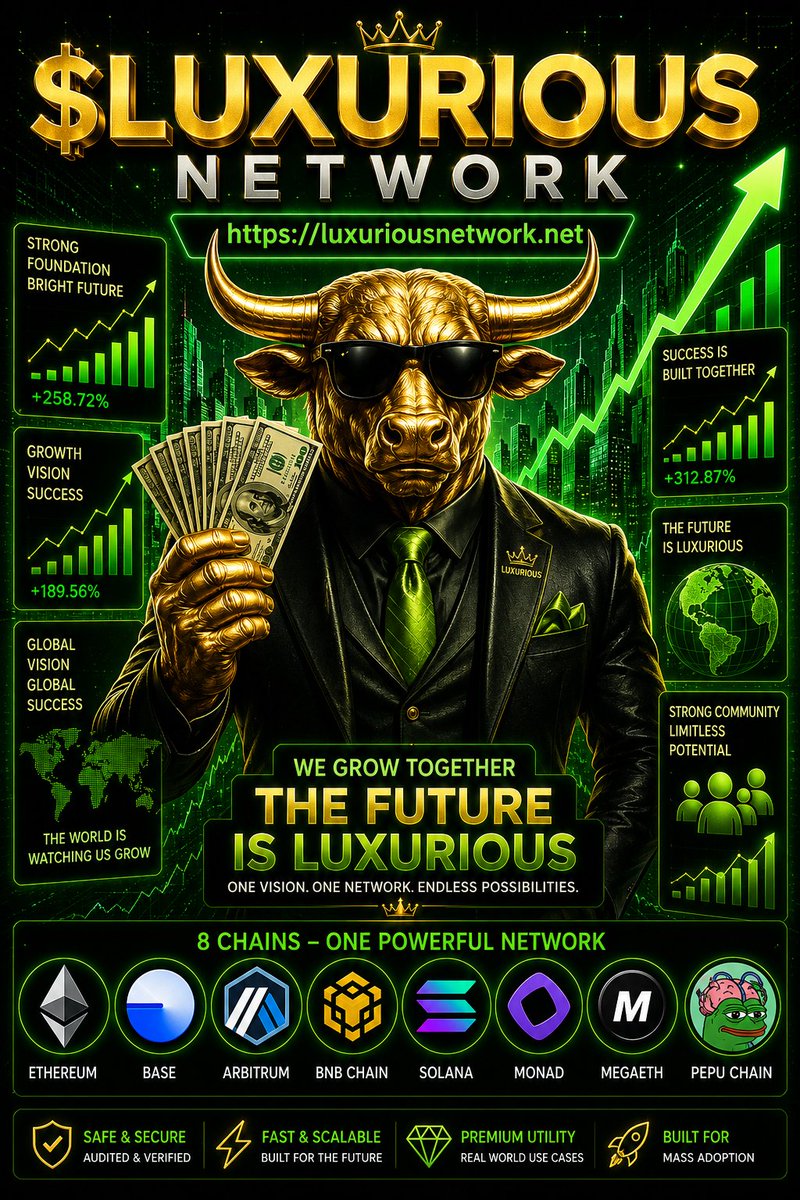 LuxuriousOnBase's tweet photo. 💰 New Liquidity Added! 🪎

The foundation is getting stronger. The network is growing. New partners, new holders, new opportunities. 🚀

We're not here for a quick pump. We're here to build something that lasts.

Join us early. The journey is just getting started. 🔥

🌐 https://t.co/0ZlLnxupGj

@base @pepe_unchained #base #arbitrum #ethereum #monad #pepu #bnb #solana #megaeth #Web3 #crypto #lp #layer2 #MemeCoin #LuxuriousNetwork