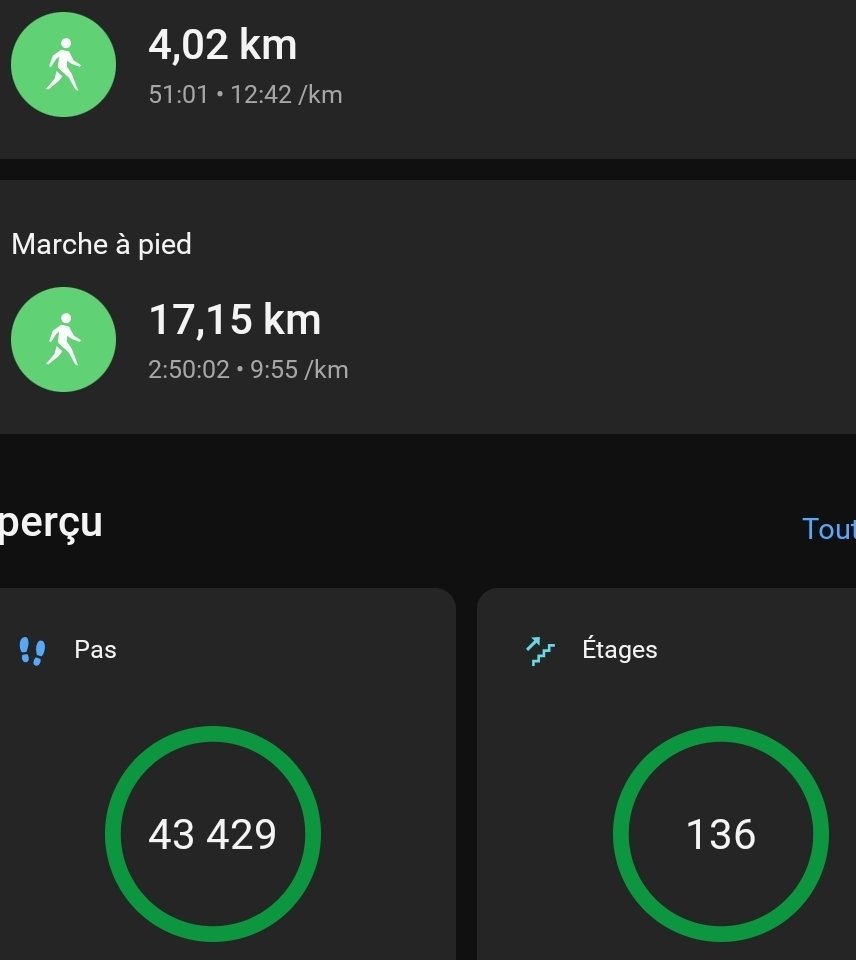 twitludo's tweet photo. Mes pas et activités du jour 💫 @Lucy51602801 @yoelegicorrer1 #YoElegiCorrer #garmin #fenix7xSolar #sportludo @garminfrance @garmin #maigrir #sport #instafitness #athlete #marche #marcheur #courreur #instamood #yoelegicorrer #fitness #fit @yoelegicorrer #semimarathon https://t.co/jCbB1E8qlo