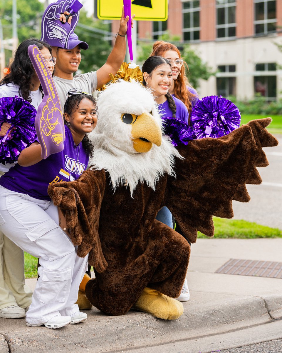 NorthwesternMN's tweet photo. Make some noise for the best mascot in town! Happy National Mascot Day, Screech! 🎉💜 https://t.co/GDRMscJjCI