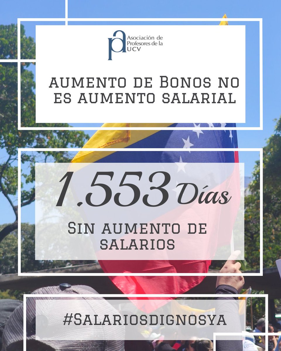 APUCV's tweet photo. #UCV #SalariosDignosYa #BonoNoEsSalario #Profesores https://t.co/CvtVoBo2Rl