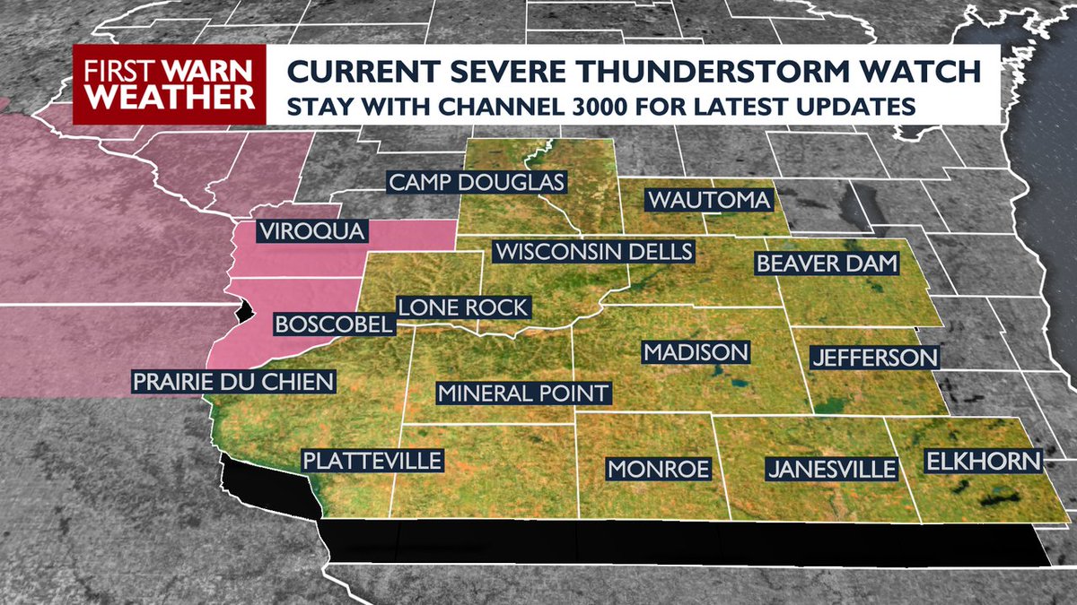 A severe thunderstorm watch has been issued for the highlighted ...